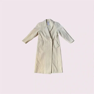 Vintage made in USA off white wool long coat